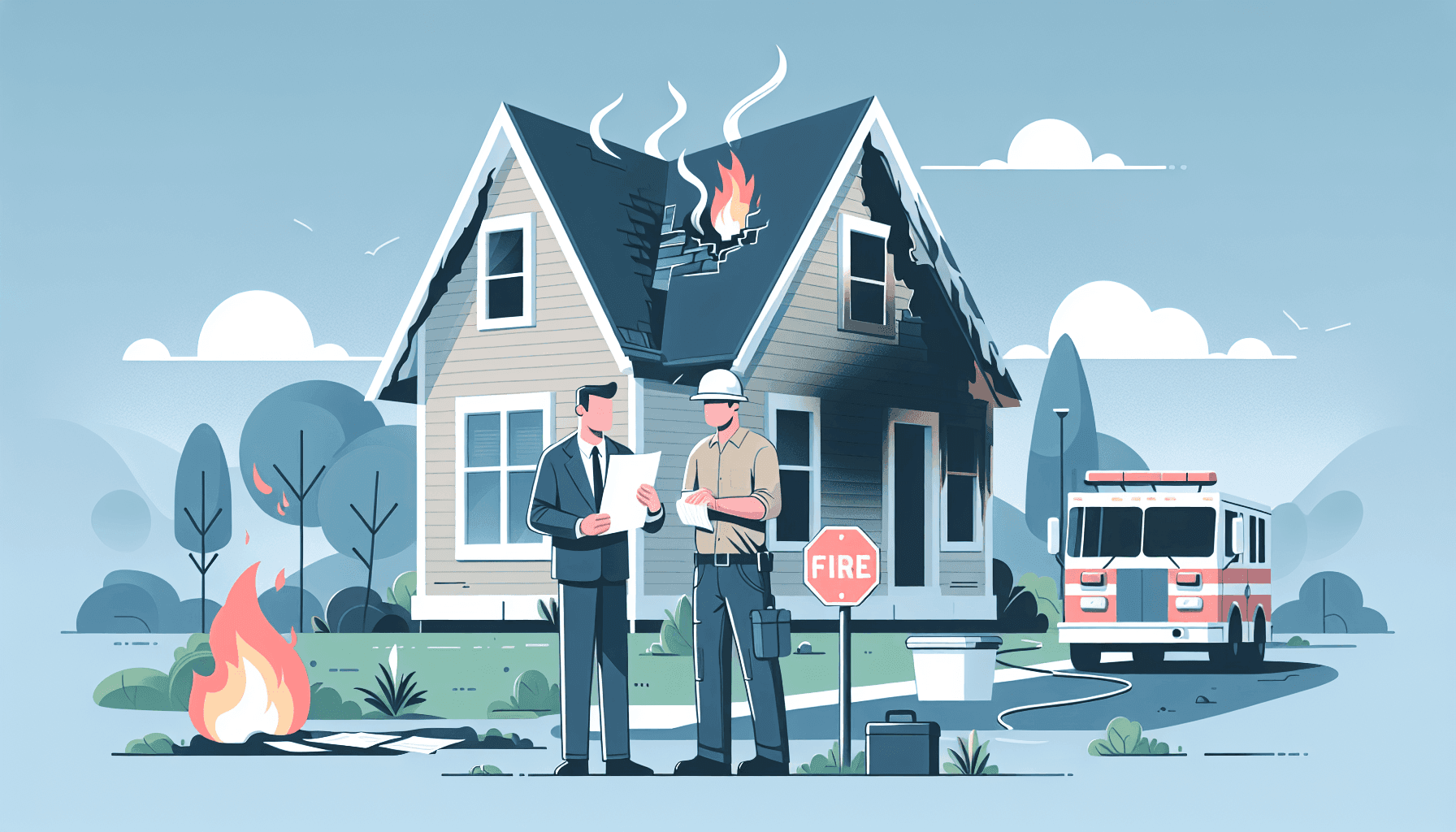 Homeowner filing a fire insurance claim